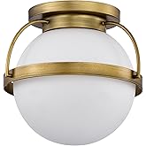 Nuvo Lakeshore - 1 Light Medium Flush Mount-11.88 Inches Tall and 13 Inches Wide-Natural Brass Finish
