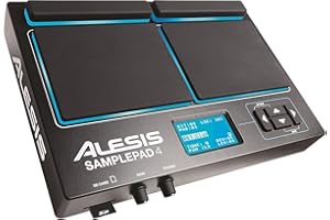 Alesis Sample Pad 4 - Compact Percussion and Sample Triggering Instrument with 4 Velocity Sensitive Pads, 25 Drum Sounds and SD/SDHC Card Slot