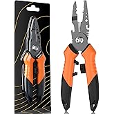Pullther Fishing 7.5"Fishing Split Ring Pliers, Multi-Function Fishing Gear,Stainless Steel Fishing Tools,Corrosion-Resistant Saltwater Fishing Pliers