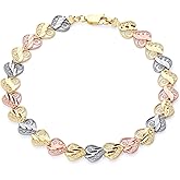 The World Jewelry Center 14k Tri Color Gold Bracelet - 7.5"