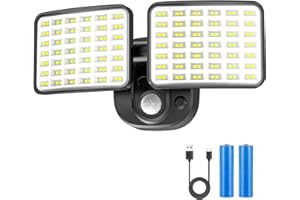 YTKIH Rechargeable Battery Motion Light, 2500LM & 4000LM Dual Modes Motion Sensor Security Lights, USB Charging Wireless Flood Light Battery Powered, LED Outdoor Lights for Garage,Yard,Porch,Shed