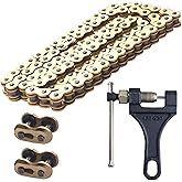MRELC Gold 520 X-Ring Chain + Chain Breaker,114 Links With Connecting Master Link