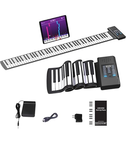 Amazon.com: KONIX Roll Up Piano 88 key, Hand Roll Portable Piano