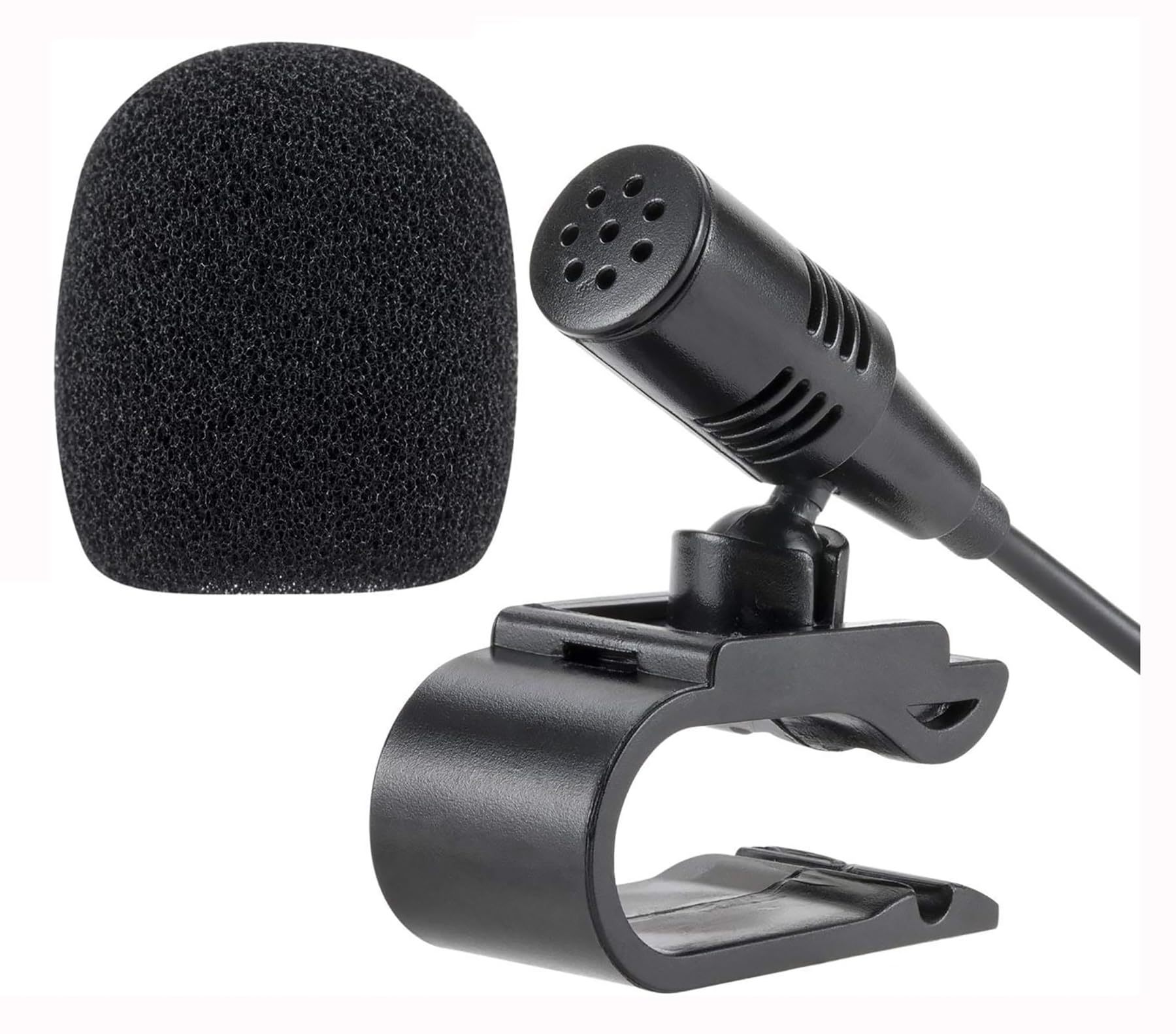 Angkoole 3.5mm Portable Car External Microphone Mic for DVD Radio Laptop Stereo Player Head Unit with 3m Cable Plug and Play