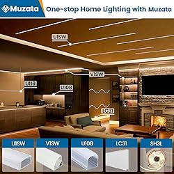 Muzata 5Pack 3.3ft/1M LED Channel with Spotless