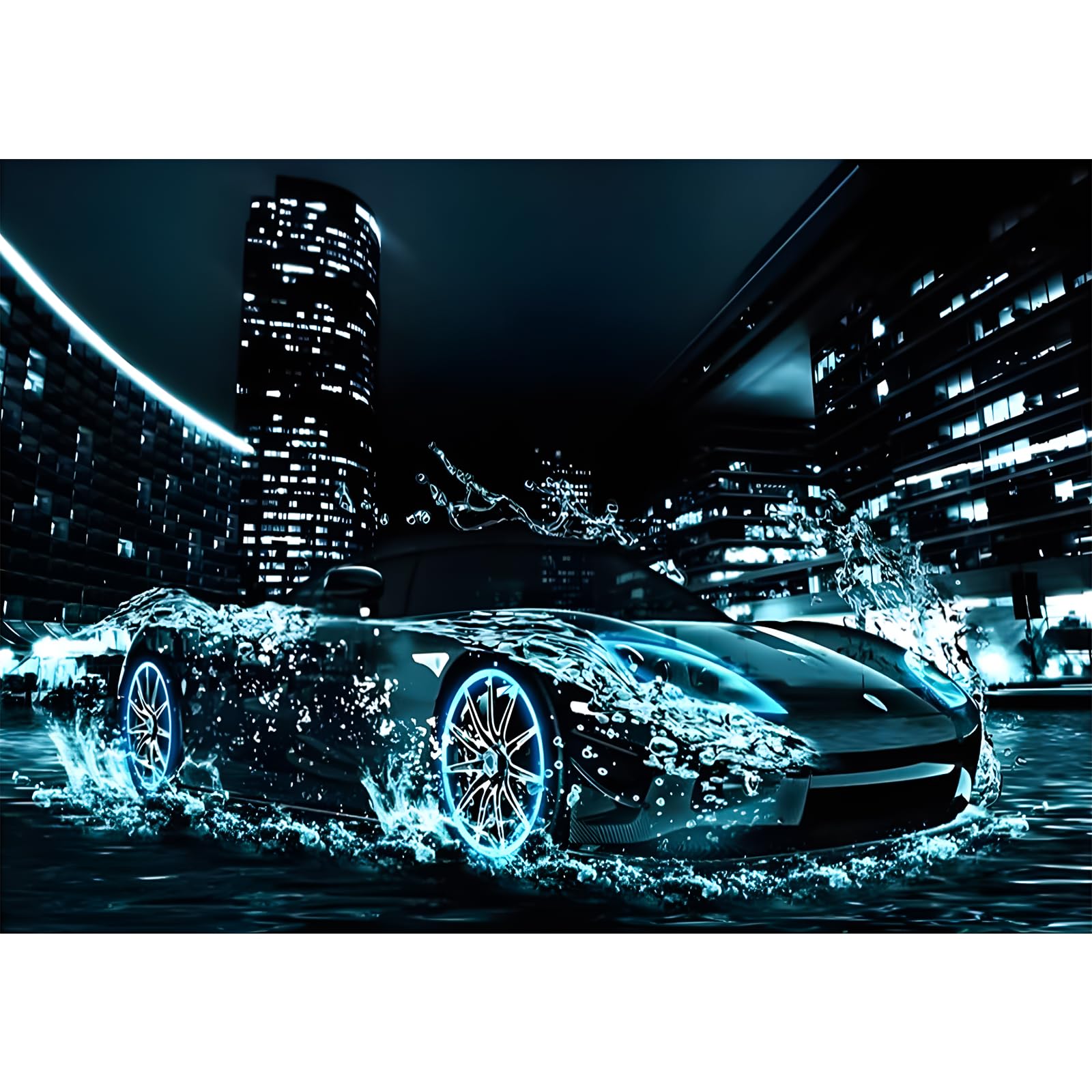 MXJSUA Luxury Super Sports Car Diamond Painting Kits, DIY Diamond Art Kits for Adults Beginner, 5D Gem Art Painting Kit with Round Diamonds Picture Crafts for Wall Decor Gifts(30x40cm)