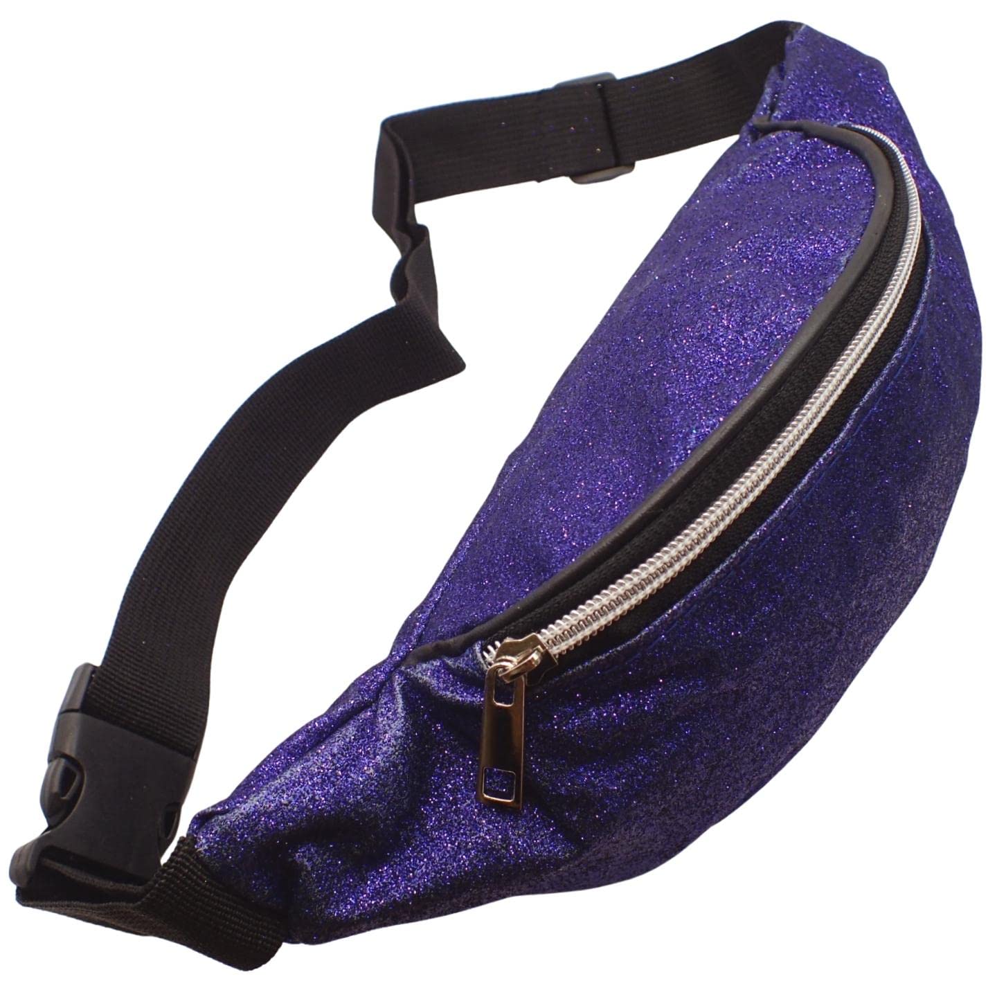 Topkids Accessories Bum Bags Bumbag Bumbags Waist Pack Fanny Pack Festival Bum Bag Running Belt Hiking Bag Walking Bum Bag for Adults, Men, Women, Ladies (Glitter Blue)