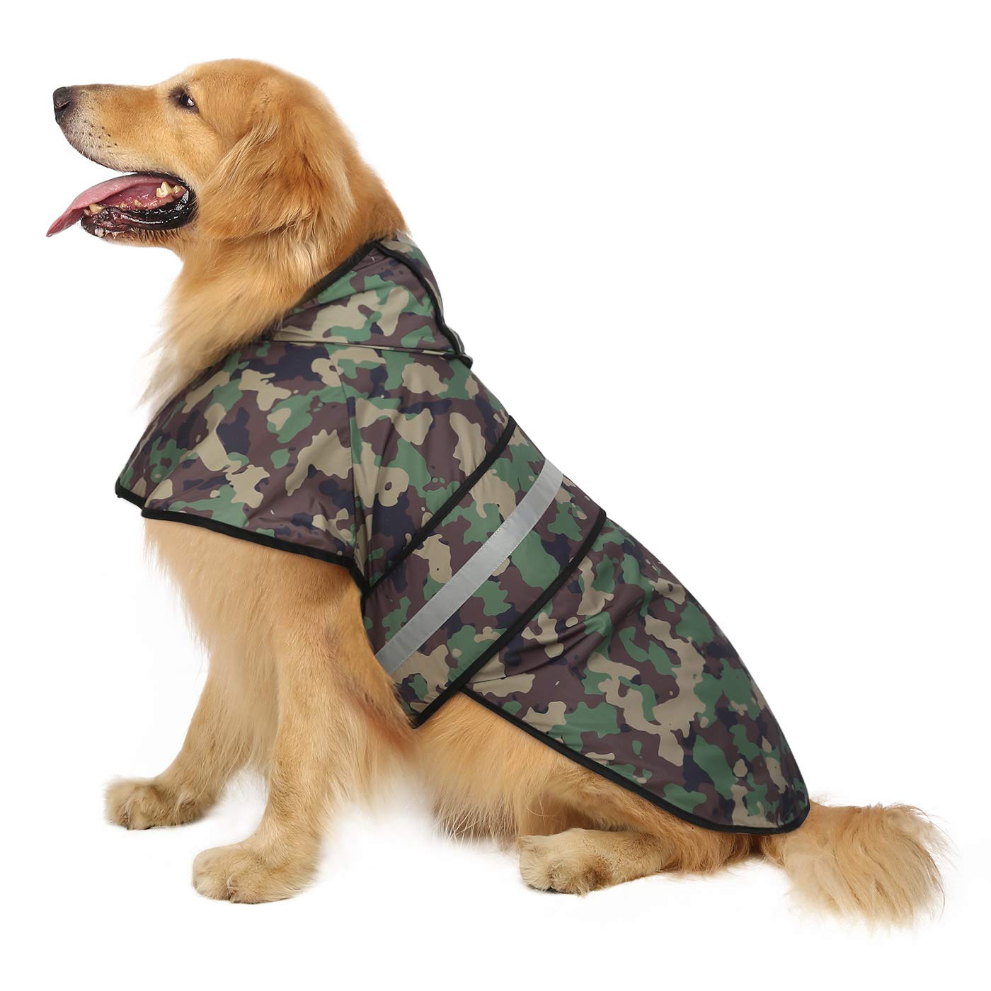 HDE Dog Raincoat Hooded Slicker Poncho for Small to X-Large Dogs and Puppies (Camo, X-Large)