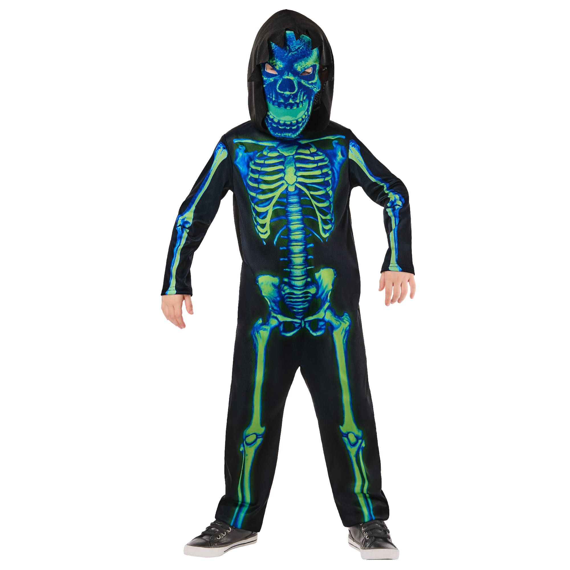 Rubies Official Neon Green Skeleton, Child's Fancy Dress, Size 5-6 Years Halloween