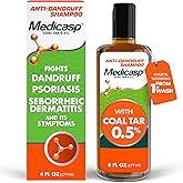 Medicasp Coal Tar Anti-Dandruff Shampoo, Flakes Shampoo, 6 fl oz | Alleviates Symptoms from 1st Wash, Treats Psoriasis, Seborrheic Dermatitis &amp; Itchy Dry Scalp, Fights Root Cause of Dandruff