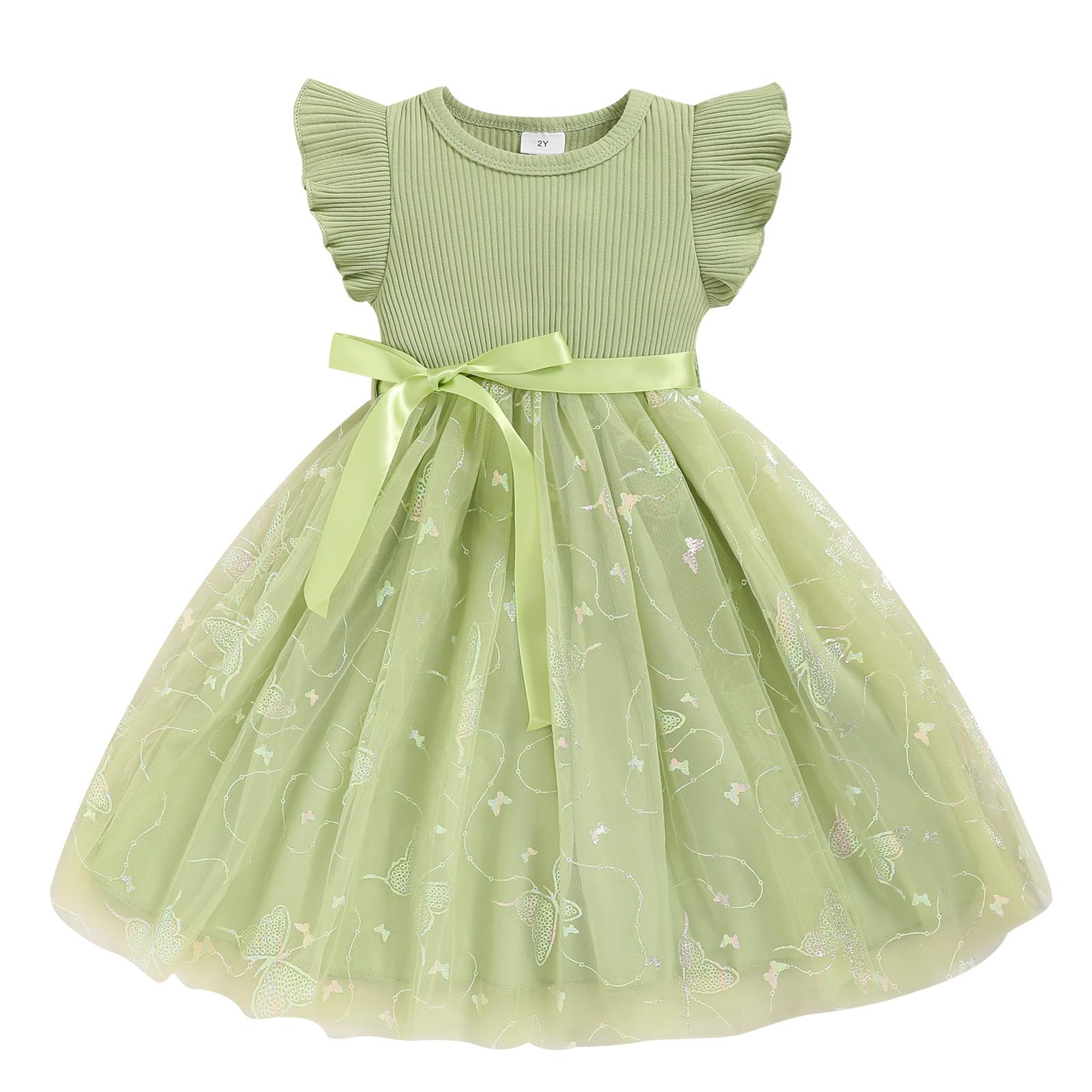 Toddler Girl Tulle Dress Summer Ruffle Sleeveless