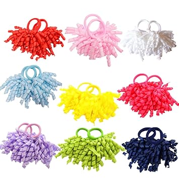 Amazon Com Pidoudou Pack Of 18 Boutique Girls Solid Curly