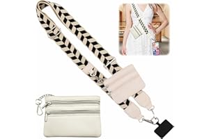 Phone Strap with Zippered Pouch, 2024 Clip and Go Strap for Phone with Wallet Crossbody, Adjustable Cross Body Phone String