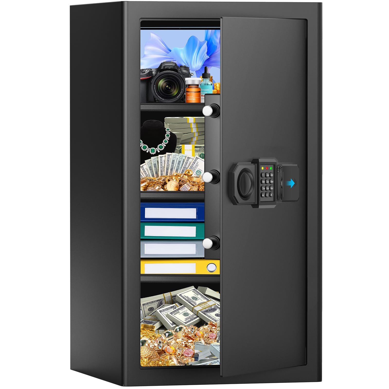 Photo 1 of [27.6" Tall] Large Fireproof Safe Box, Home Safes Water and Fireproof, Digital Fire Safe with Combination Lock, Spare Keys, Smart Alert and Mute Mode, Steel Safes for Home Ammo Money Valuables