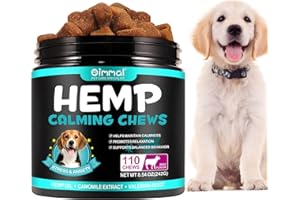 VXHDAG Calming Chews For Dogs - 110 Chews Hemp Dog Treats For Calming with Anxiety and Stress, Helps Dog Anxiety, Separation, Barking, Stress Relief, Sleep Calming Aid All Ages,Breeds&Size (BEEF Flavor)
