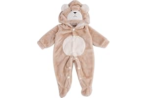 BABESIDE Reborn Baby Doll Clothes Set for 17-22 Inch Dolls Accessories, Cute Bear Baby Doll Clothes Onesie with Hat for Realistic Baby Dolls Girls & Boys, Khaki