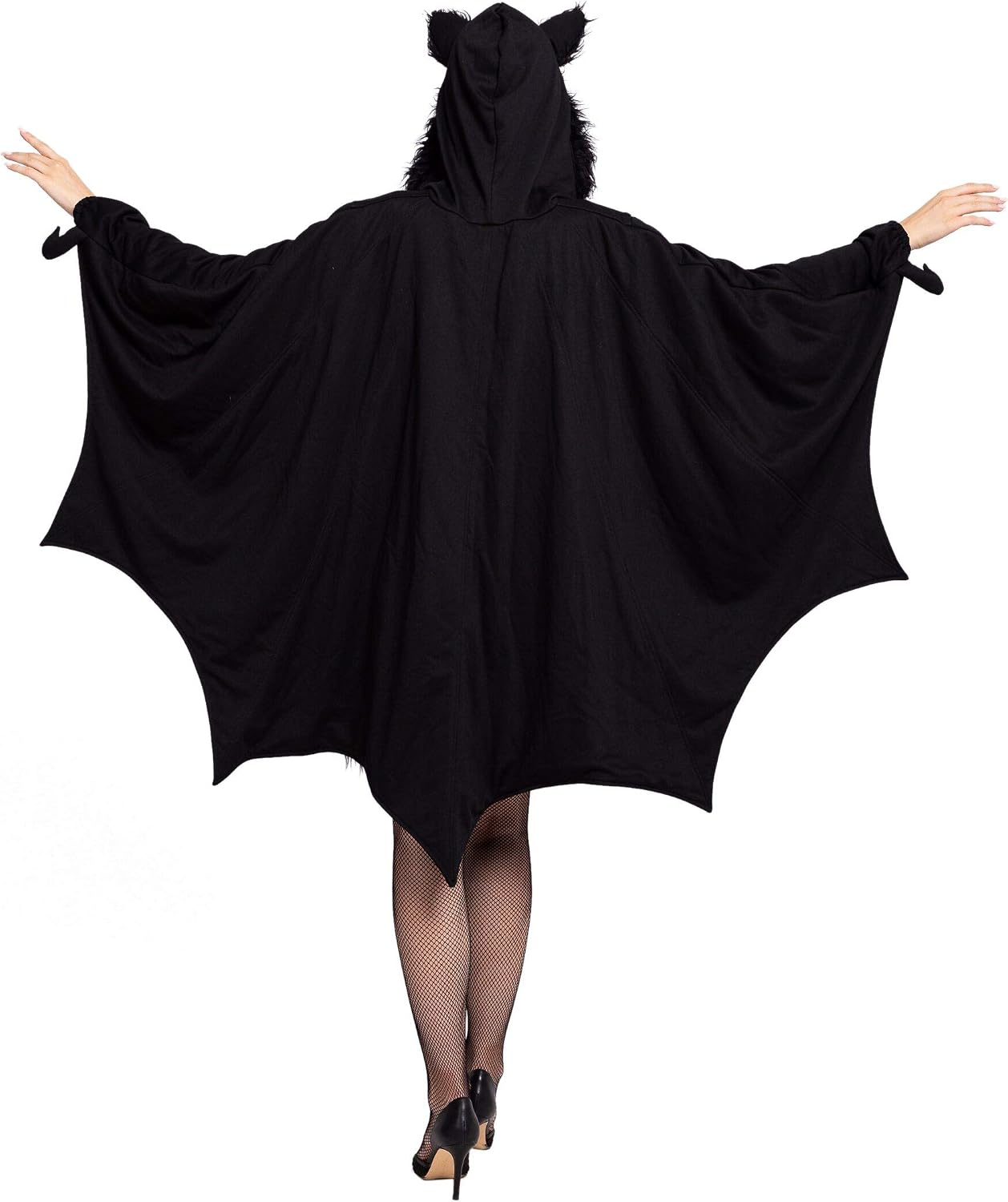 Spooktacular Creations Woman’s Black Bat Zip Hoodie Halloween Costumes for Adults (Medium) - Image 5