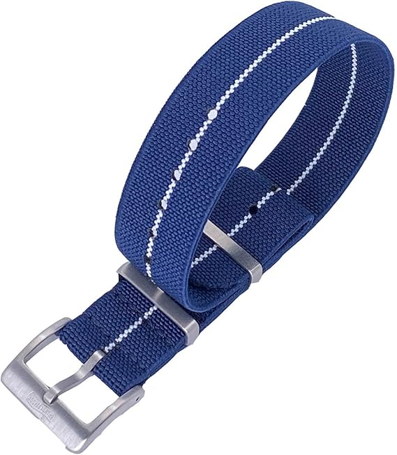 NATO Strap SinglePass 20 mm/22 mm SpecialOps en azul/blanco de nailon militar elástico