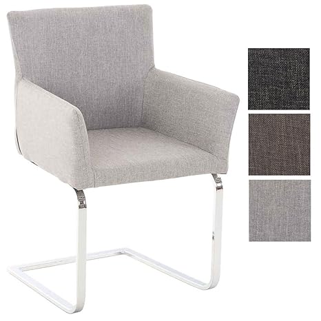 CLP Freischwinger PIRUS mit hochwertiger Sitzpolsterung und Stoffbezug I Konferenzstuhl mit Armlehnen und Metallgestell in Ch