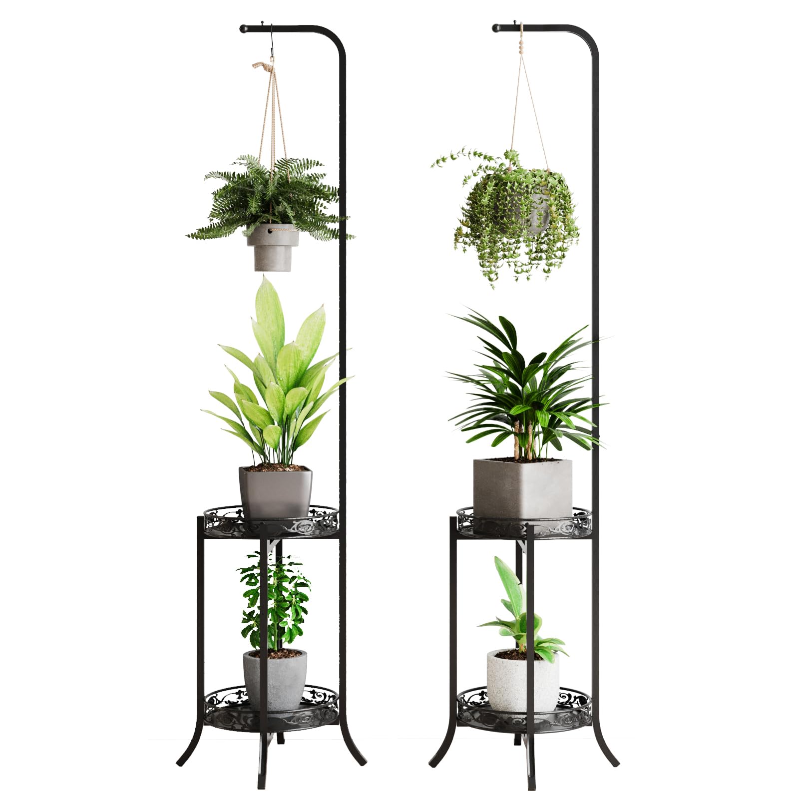 Photo 1 of ****************ONLY 1 INCLUDED********************
COPREE 2-tier Hanging Plant Stand 2 Pack, Space-Saving Iron Planter Shelves Flower Pot Organizer Rack Multiple Flower Pot Display Holder Shelf Indoor Outdoor Heavy Duty Planter Shelving Unit