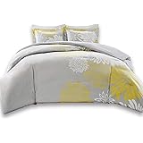 Amazon.com: 15 Pieces MARISOL Yellow Grey White Comforter