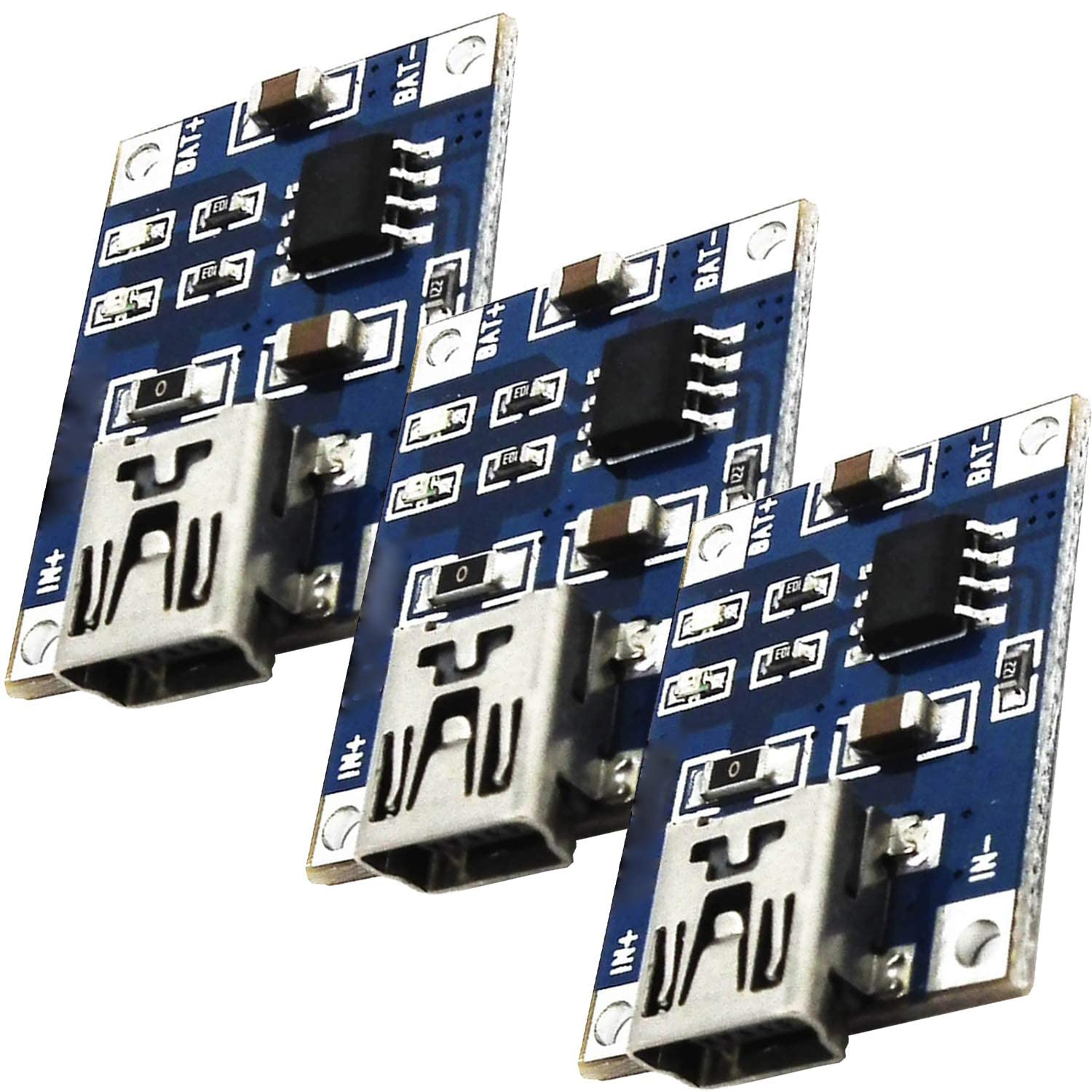AZDelivery Compatible with TP4056 Mini USB 5V 1A 18650 Lithium 3.7 V Li-Ion Battery Charging Board Module Including E-Book! (Pack of 3)