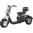 eHoodax 3 Wheels Electric Fat Tire 18 Inch Wide Wheel Trike Scooter CityCoCo Tricycle Motorcycle Moped Mobility Scooter with 3000W Motor 60V20Ah Li-Battery 30Miles 28MPH with Full Suspension & Basket