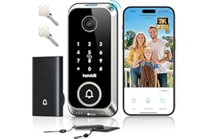 Hornbill Video Smart Lock with Camera: 4-in-1 Ring+2K Camera+Doorbell+Fingerprint Keyless Entry Door Lock, Built-in WiFi Dead