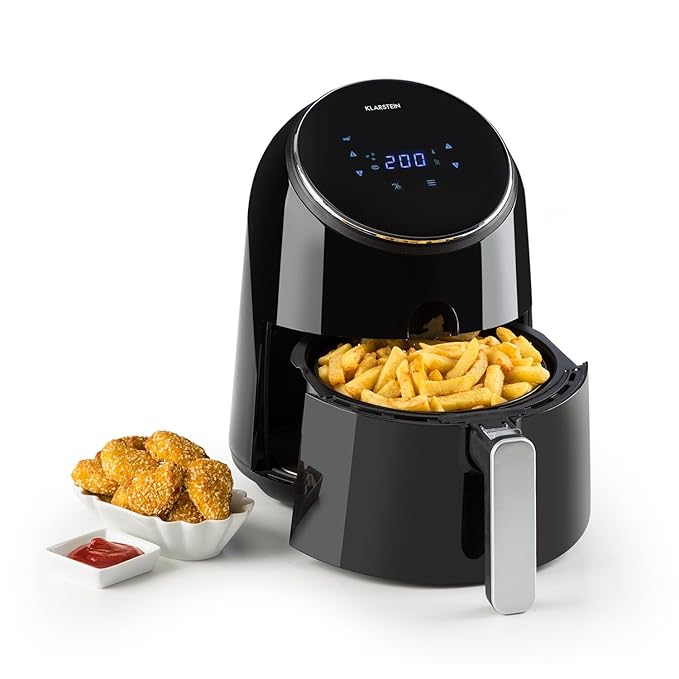 Klarstein AirVital • Heißluftfritteuse • Fritteuse • AirFryer • 1300 W • 2,5 L Füllmenge • fett-frei Frittieren • Backen • Gr