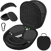 Micscrew AirPod Max Case with Sleep and Charging Support, AirPods Max Accessory Compatible with Apple AirPods Max Wireless Over-Ear Headphones, Travel Portable Airpod Max Case(Black)