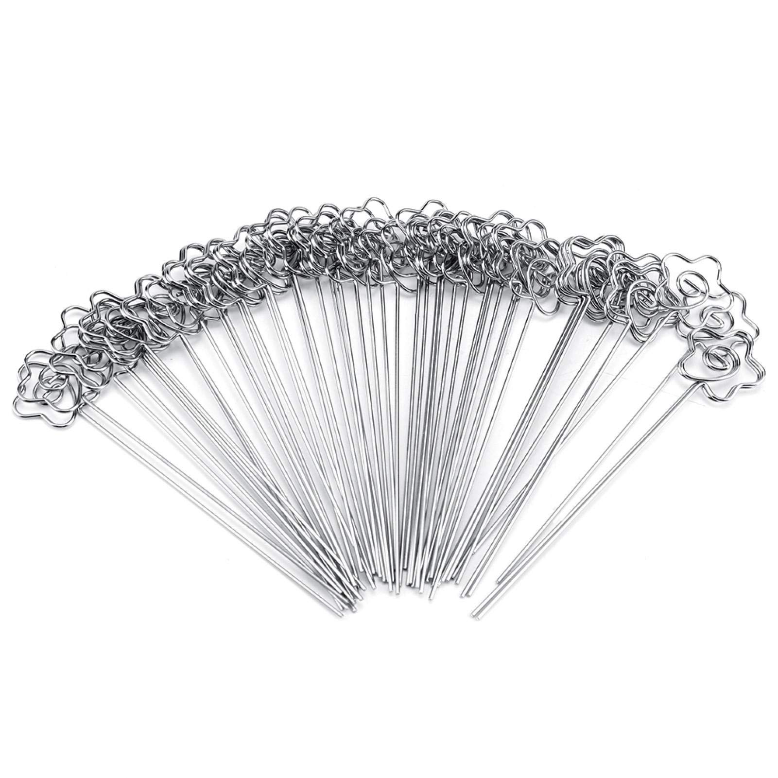 50pcs Memo Clip Holders, Quality Metal Material DIY Handmade Tools Photo Clip Holders Designed with Cute Shape Suitable for Holding Paper Note(Flower Money)