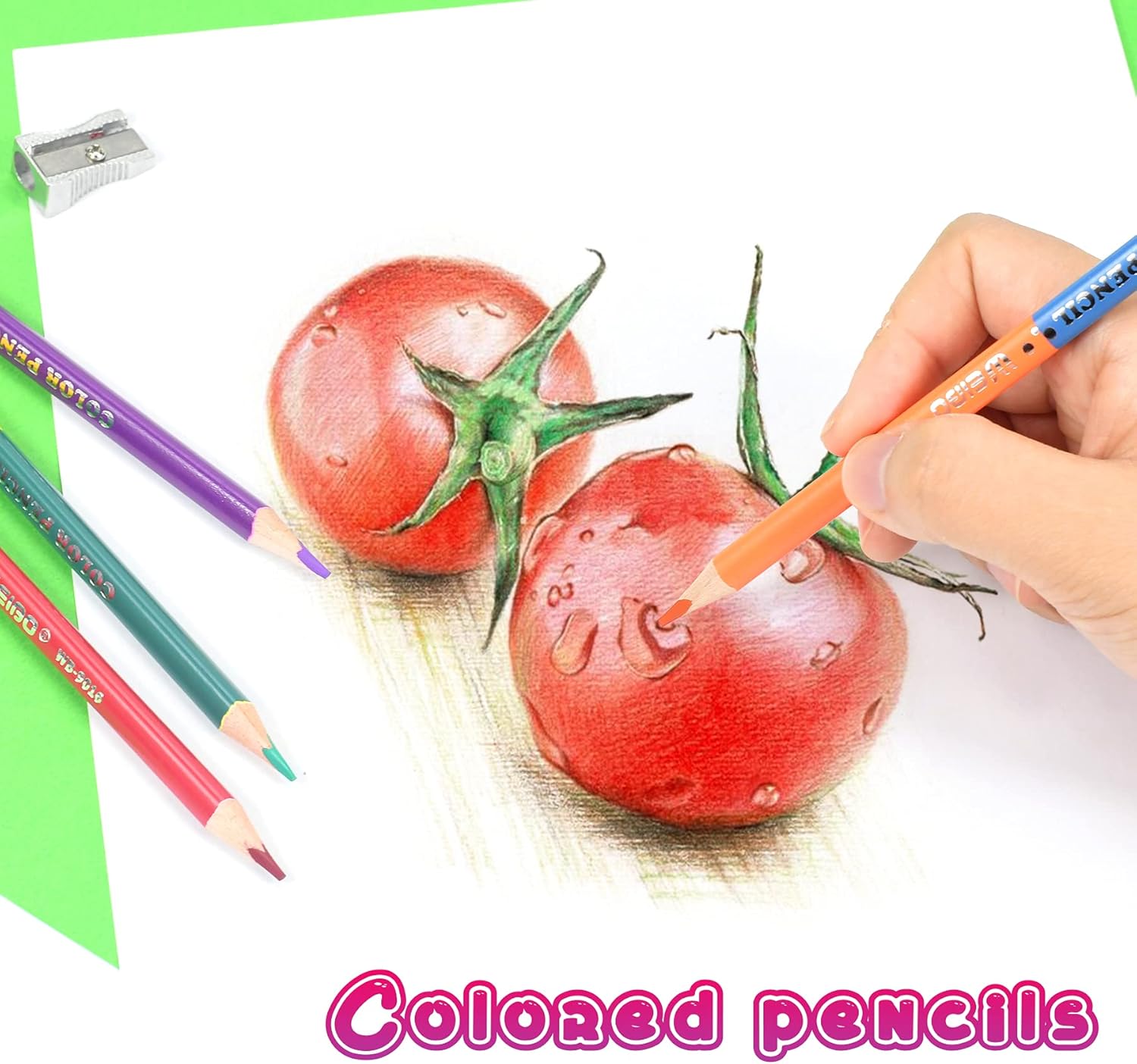 Weibo Coloured Pencils 12 pcs Art Drawing Set Perfect for Adults Children Colouring Books with Vibrant Colors by Sketching Drawing Painting Writing (Double Color 12pcs Pencils-24 Colors) (24color) : Office Products