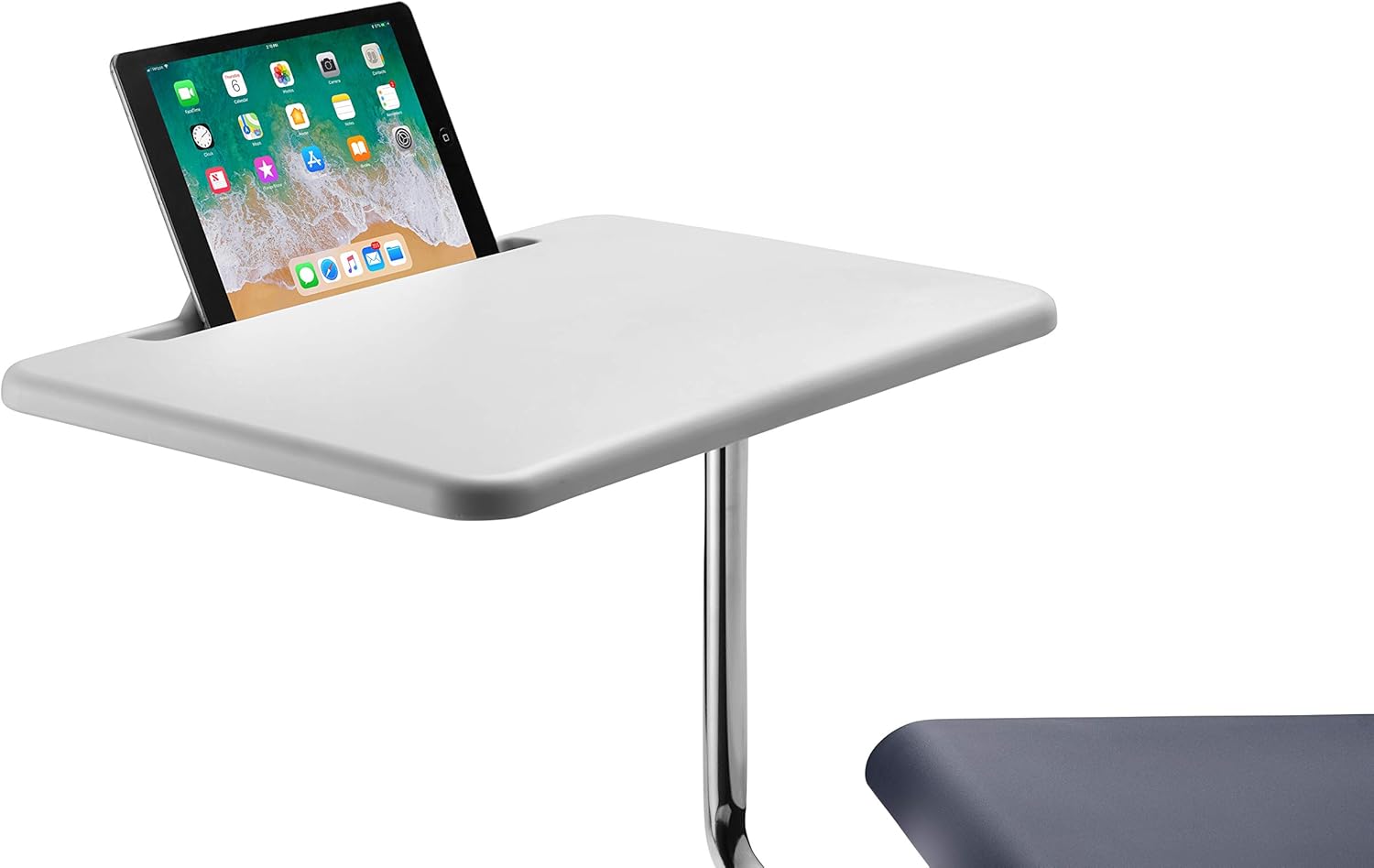 National Public Seating Mobile Chair with Tablet Arm and Storage, Blue: Industrial & Scientific