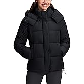 Pioneer Camp Women's Quilted Puffer Jacket, Warm Winter Coat Insulated Full Zip Hooded Jacket Pockets Outerwear Casual