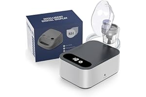 AEE Smart Nebulizer for Adults and Kids-Digital Display Nebulizer with Adjustable Time，Portable Nebulizer Machine for Breathing with Mouthpiece & Mask, Desktop Asthma Compressor Nebulizer for Home Use