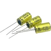 Cermant 10pcs 100V 10uF Non-Polarized Electrolytic Capacitors, 10x17mm | NP audio capacitor, for tweeter speaker, audio crossover frequency divider
