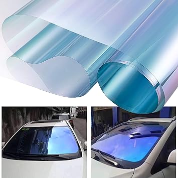 Amazon Com Atmomo Dark Blue Chameleon Windshield Tint Car Window Foils Solar Protection Film Windshield Sun Shade Tint Film 19 68 X 118 Automotive