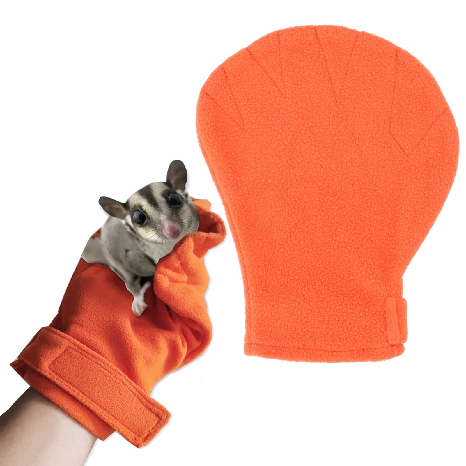 Zerodis Sugar Glider Bonding Mitt, Bite Proof Small Animals Bonding Calming Glove Calming Sleeping Glove for Small Animal Sugar Gliders Hedgehogs Rats Hamsters (Orange)