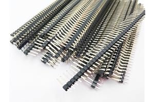 E-Simpo® 20pcs 2.54mm (0.1") Male Pin Header Connector 13mm Long 1X40P Pin Header Single Row Straight Pin Header Strip for Arduino Prototype Rohs Gold-plated (L13mm)