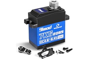 9imod 7KG Servo Waterproof High Torque RC Steering Servo 2065 Digital Micro Servo Motor for TRX4M TRX4MT 1/18 RC Crawler Upgrade Parts with Mount and Servo Horn (Blue)