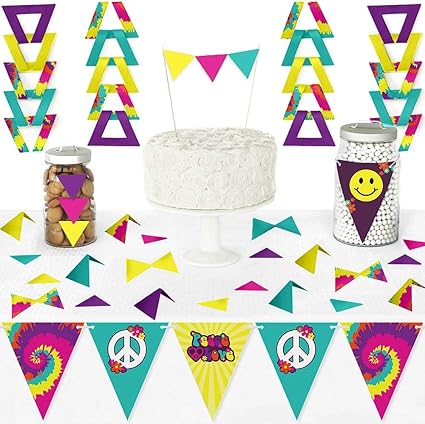Amazon Com Big Dot Of Happiness 60 S Hippie Diy Pennant Banner