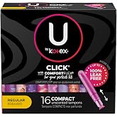 U by Kotex Click Regular Tampons, Box of 16 Tampons