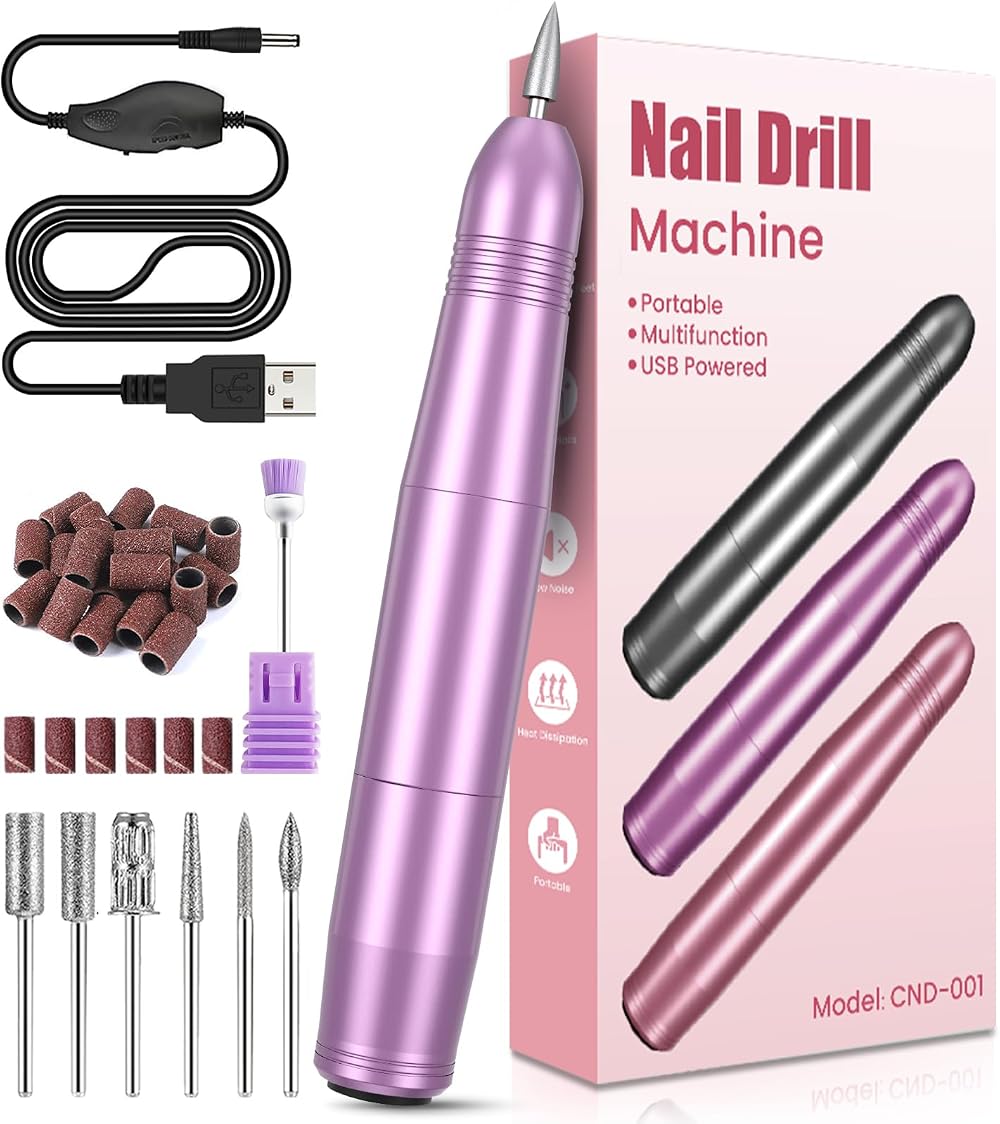 KOOFIT Electric Nail Files Professional Nail Drill 20000 RPM USB Portable