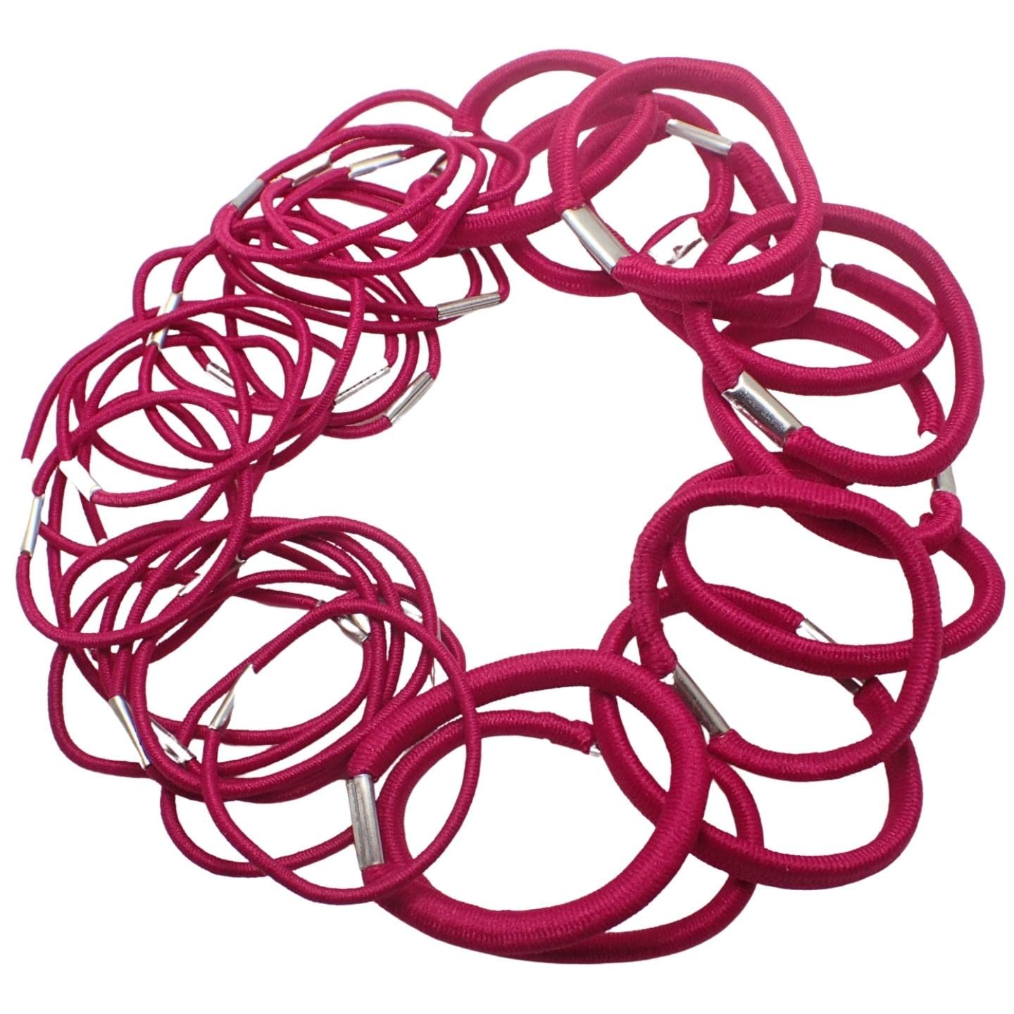 Topkids Accessories 36pc Thick & Thin Hair Bobbles for Girls and Women, Hair Elastics Thin Hair Bands Thick Hair Bobbles Elastic Hair Bands Hair Accessories Hair Ties Hair Elastic Bands (Fuchsia Pink)