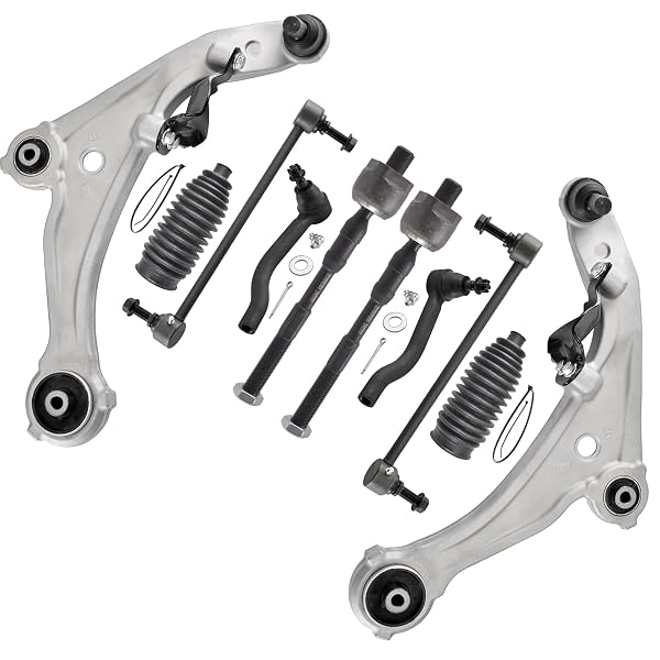 ASTAPRO – FRONT END 10PC SUSPENSION KIT FOR 2007-2013 NISSAN ALTIMA, 2 LOWER CONTROL ARMS W/BALL JOINTS INNER & OUTER 4 TIE RODS 2 BOOTS 2 SWAY BARS REPLACEMENT 2008 2009 2010 2011 2012 ALTIMA