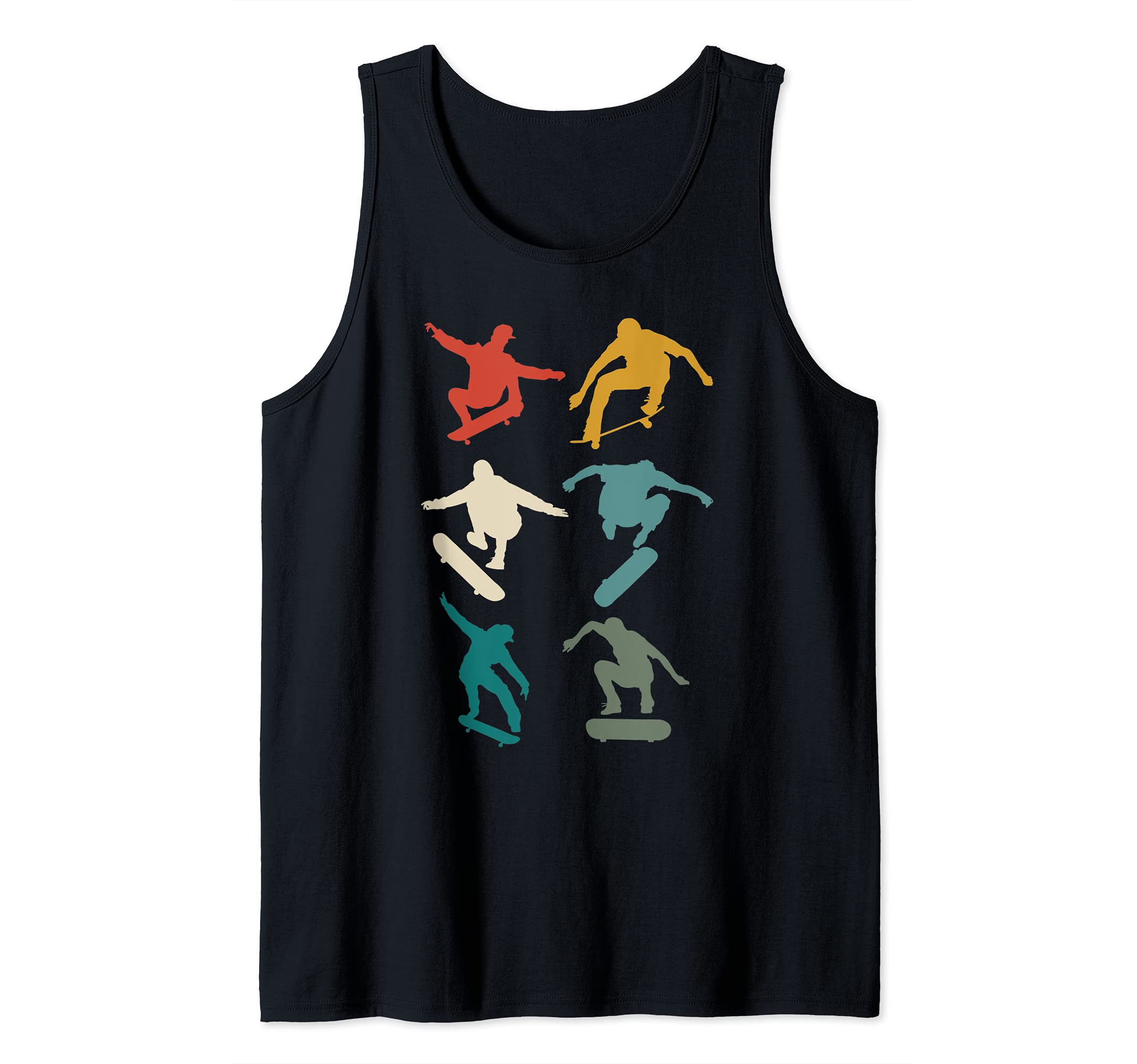 Retro Skateboarder Skate Riding Skater Skateboarding Tank Top
