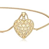 LETFLY 14K Gold Plated Necklaces for Women, Butterfly Heart Flower Openwork Design Pendant Necklace Jewelry Gifts for Women