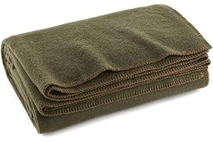EverOne Olive Drab 80% Wool Fire Retardant Blanket - 66"x90"