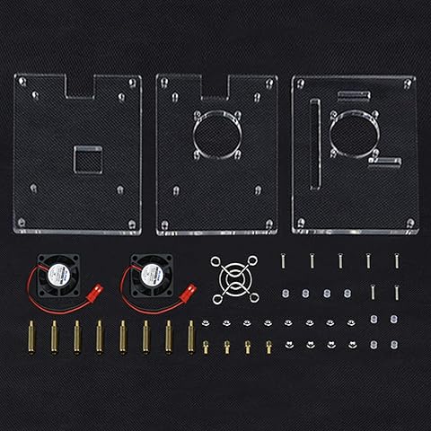 #N/A Estuche Acrílico De 2 Capas Estuche Transparente con Ventilador De CPU para Raspberry