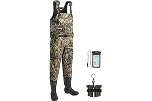 TIDEWE Hunting Waders with Boot Hanger & 600G Insulation, Waterproof Cleated Neoprene Bootfoot Fishing Chest Waders